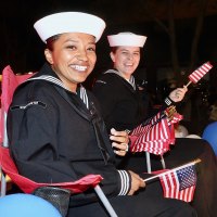 Navy cadets brought flags to the parade.